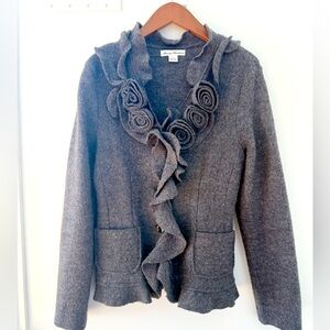 NEW 🧥 JACKET PEA COAT %100 Wool Marisa Christina Charcoal Gray BLAZER Size L